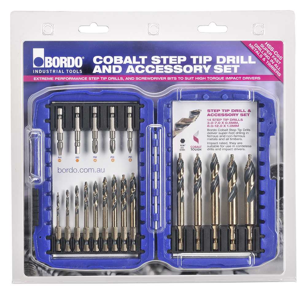 Cobalt Step Tip Drill and Accessory Set