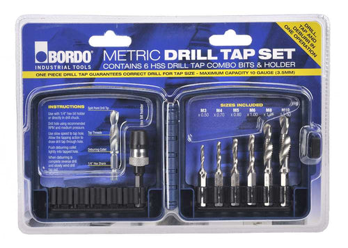 Bordo Drill &amp; Tap Combo Set – M3, M4, M5, M6, M8 &amp; M10