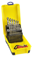 25 Piece Bright HSS Jobber Drill Set 1.0-10.0 x 0.5mm, 11.0-13.0 x 1.0mm, plus 3.3, 4.2 & 6.8mm with BONUS Stubbie Folding Knife