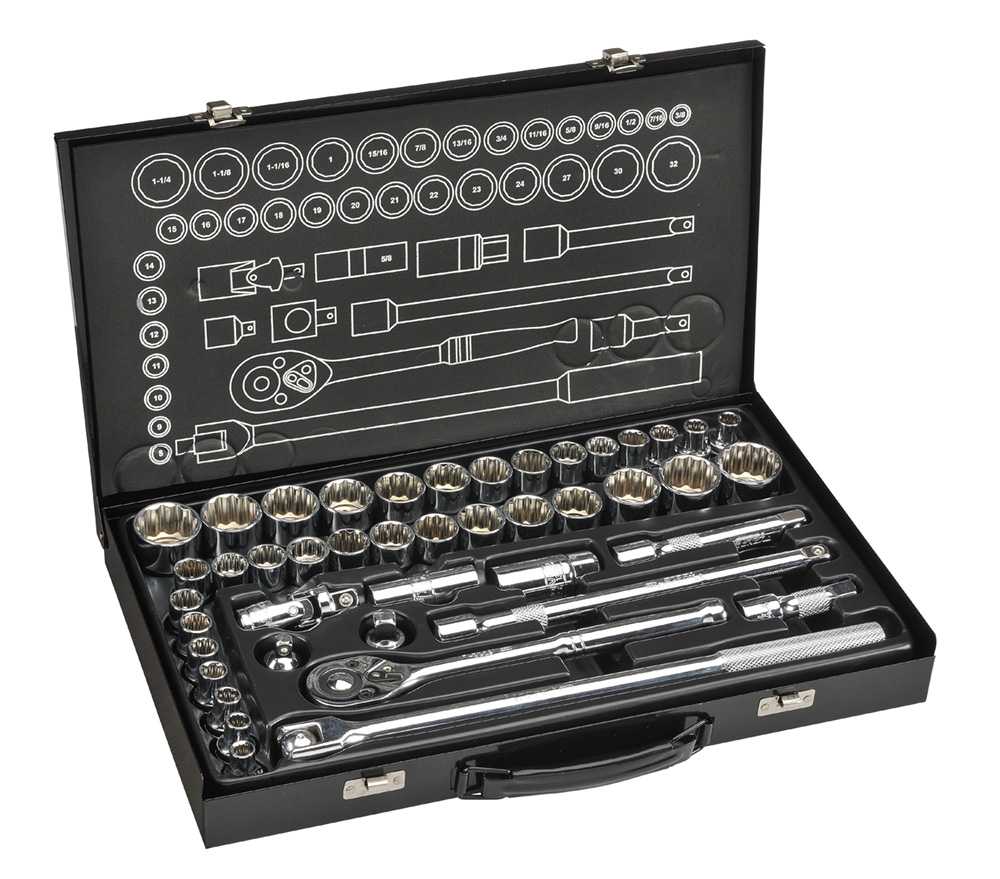 43 Piece 1/2" Drive Metric & Imperial Socket Set