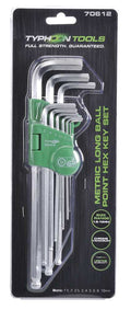 Metric Long Ball Point Hex Key Set 1.5 - 10mm - 9 Piece