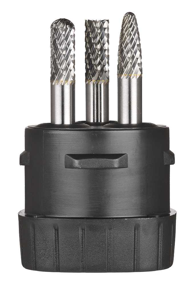 3 Piece 1/4" Head Burr Set - Saber